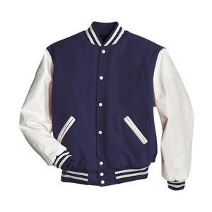 Manga de cuero Cadena Chenille Bordado Bomber Vuelo Béisbol Vintage Letterman Varsity chaquetas - Product Image 4