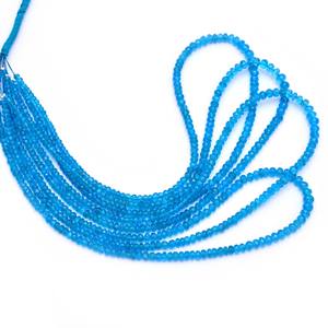 Piedra preciosa de apatita de neón AAA, cuentas de Rondelle facetadas de 3mm-5mm, cuentas sueltas de piedras preciosas semipreciosas de apatita azul Natural para la fabricación de joyas - Product Image 3