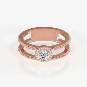 Anillo de Oro de 9K para Hombre con Diamante Moissanite de Corte Portugués, Colección Corona Regal - Product Image 6