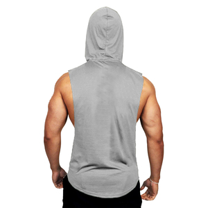 Vente en gros de débardeur à capuche pour hommes sans manches chemise musculaire à séchage rapide gilet d'entraînement OEM logo personnalisé - Product Image 6