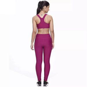 Ensemble de yoga deux pièces de fitness confortable pour femmes Short de soutien-gorge de sport à séchage rapide Pantalon de yoga Taille élastique Logo avant Nouveau style - Product Image 4