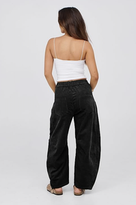 <b>WOMEN</b> MID RISE CORD BARREL <b>JEANS</b> <b>BAGGY</b> WIDE LEG CORDUROY CROPPED ANKLE PANTS POCKETS BANGLADESH NEW ARRIVAL DIRECT FACTORY - Product Image 5