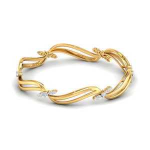 Exclusively Designed 925 Sterling <b>Silver</b> Leb Grown Diamond <b>Bangles</b> VVS Clarity Gold Pearl for <b>Women</b> for Gifts or Parties - Product Image 2