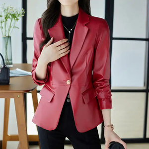 Tendance femme veste universitaire femme cuir Racer veste Streetwear Look respirant femmes Faux cuir Motocross Racer veste - Product Image 3