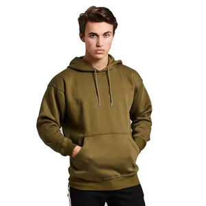 Sudadera con capucha OEM/ODM para hombre Sudadera con capucha polar de cuello alto con logotipo personalizado y diseño de parche en la manga - Product Image 5