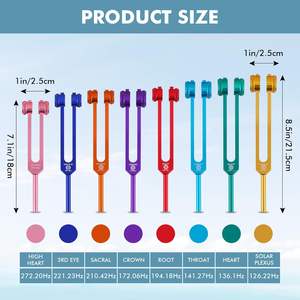 Ensemble de diapasons Chakra à usage professionnel 7 chakras et 1 diapasons à usage âme pour la thérapie de méditation de guérison de l'ADN Yoga - Product Image 2
