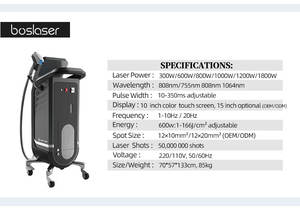 Épilateur laser Superlaser SL 755/808/1064nm pour l'épilation, 2400W, refroidissement par eau/air/saphir, usage commercial - Product Image 5