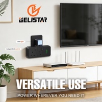 Stop Kontak Dinding Inggris Promo Panas Dengan Tutup Pengaman Lampu Malam 2 Stop Kontak 2 USB-A 2 Type-C  Untuk Rumah Kantor Perjalanan