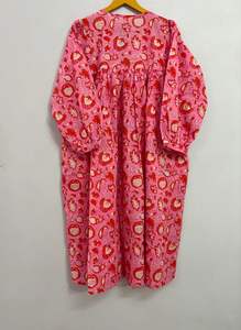 Hermosa colección de vestidos largos para mujer, suave algodón indio, silueta suelta, estampado Floral Natural, cubierta de Bikini para playa, vestido de verano - Product Image 5