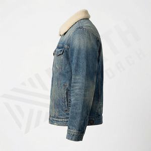 Veste en toile décontractée à manches longues respirante pour femmes, en denim tissé uni, anti-rides, en coton, streetwear personnalisé, élégante et personnalisée - Product Image 3