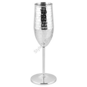 Copa de Vino de Acero Inoxidable Martillada para Champán - Product Image 1
