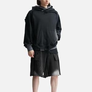 Sudadera con capucha personalizada Fabricante Lavado ácido casual sólido sudaderas con capucha de punto para mujer Oversized Distressed Vintage Graphic Pullover Hoodie - Product Image 5