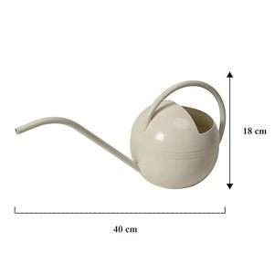 Regadera de acero inoxidable con forma de bola blanca brillante, regadera de jardín redondeada con mango cómodo, lata de Metal con acabado - Product Image 2