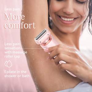 Rasoir électrique rechargeable pour femmes, étanche IPX7, rasoir rotatif indolore, utilisation humide/sèche sur le visage et le corps, lavable - Product Image 2