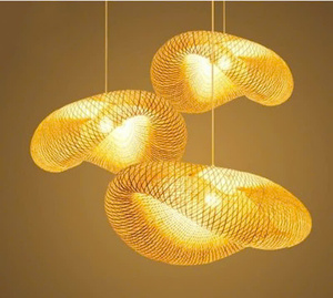 Lámpara de Nube de Bambú Hecha a Mano, Natural, Acogedora y Ligera - Product Image 2