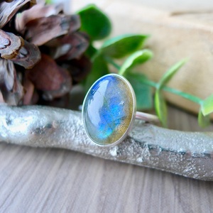 Bague en labradorite bleue naturelle, argent sterling 925, pierre précieuse labradorite faite à la main, bijoux pour femmes, bague de mariage, cadeau pour femmes - Product Image 3