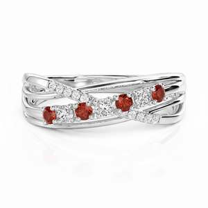 Bague de mariage torsadée personnalisée Jeulia avec pierre de naissance en or rose ou plaqué or - Product Image 6
