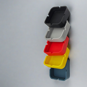 Modern Square Rolling Tray Ashtray High-Temperature Resistant Multiple Convenient Slots for <b>Lighters</b> for Smoking Plastic - Product Image 1