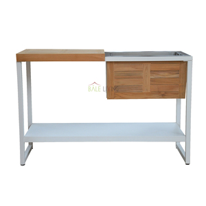 คอนโซล cattalina ขายเฟอร์นิเจอร์ที่ทันสมัย, โต๊ะคอนโซลไม้สักสำหรับห้องนั่งเล่น, ห้องโถงโรงแรมและวิลล่าด้วยรูปแบบที่เรียบง่าย - Product Image 1