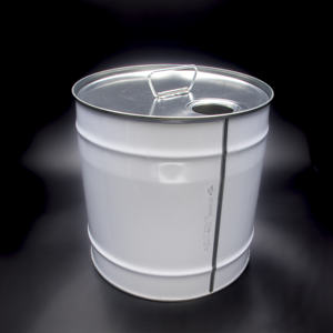 Tambour cylindrique en fer blanc de qualité supérieure, 19,7 l, diamètre 300 x 310 mm, personnalisable, avec poignée et trou de vidange - Product Image 4