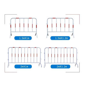 รั้วกั้นฝูงชนแบบเคลือบผงแข็งแรง สำหรับการจัดการฝูงชนในงานจราจร พร้อมฐานเรียบ รั้วชั่วคราว - Product Image 3