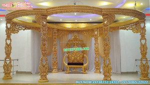 Increíble Mandap de Madera Tallada de Diseño Moderno, Decoración Glamorosa de Fibra para Bodas, Nuevo Estilo de Mandap de Madera en Australia - Product Image 6