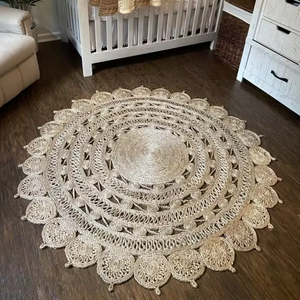 Tapis exquis en fibre de jonc de mer naturel Tapis décoratifs Fabriqué au Vietnam Matériau écologique pour la décoration de la maison En gros - Product Image 3