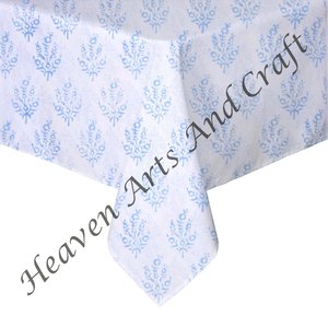 B2B Venta caliente 2025 Nuevo diseño 100% Cubiertas de mesa de algodón Estampado floral Bloque de mano Impreso Manteles cuadrados - Product Image 1