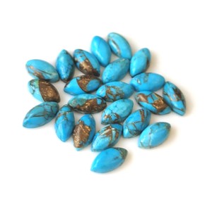Azul Mohave cobre turquesa Natural parte posterior plana Marquesa cabujón 3x6mm-15x30mm piedras preciosas sueltas para la fabricación de joyas al por mayor - Product Image 4