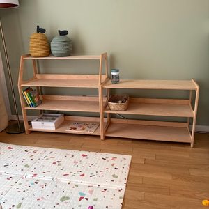 Estante flotante de madera maciza Montessori moderno hecho a mano para niños pequeños juguete de seguridad ajustable ecológico escuela Hospital vida - Product Image 3