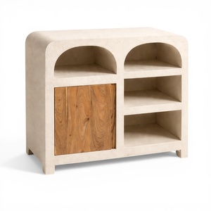 Gabinete de Madera de Acacia MAYA |   Mueble de Almacenamiento Moderno Japandi para Apartamento y Hotel con Estantes Abiertos |   Diseño Minimalista de Madera Sólida - Product Image 1