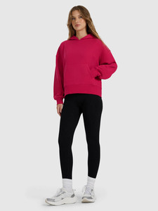 Venta caliente al por mayor logotipo personalizado Rosa mujer pulóver gota hombro Sudadera con capucha antiarrugas y transpirable sudaderas con capucha en blanco para las mujeres - Product Image 2