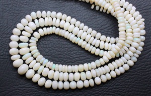 Natural Australian Opal Smooth Roundel Shape Beads Natural Multi Fire Opal Beads Australian Opal Gemstones Beads 4X5MM 14''Inch - Product Image 3