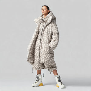 Abrigo Largo Acolchado con Cremallera para Mujer, Ropa de Calle de Invierno, Resistente al Viento y Ecológico - Product Image 3