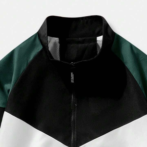 Chaqueta cortavientos de bloque de color para hombre de marca, abrigo informal ligero con cremallera para primavera y otoño - Product Image 4