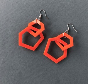 Boucles d'oreilles pendantes en résine belles boucles d'oreilles modernes de qualité extrême - Product Image 4