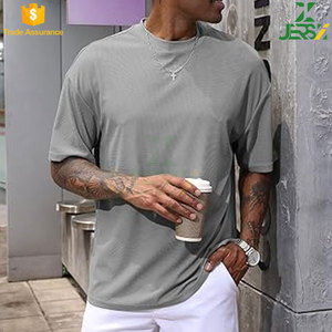 Premium 100% coton 260 GSM poids lourd coupe régulière hommes T-Shirt goutte épaule Logo personnalisé formel tissé respirant séchage rapide - Product Image 3