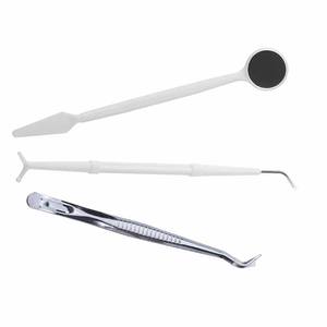 Ensemble d'examen dentaire professionnel jetable en acier inoxydable avec pince manuelle, sonde et miroir buccal - Product Image 5