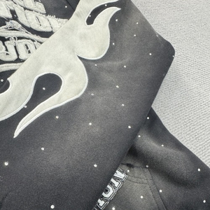 Sweats à capuche unisexes surdimensionnés à prix avantageux, sweats à capuche en coton mélangé lourd, sweats à capuche personnalisés avec impression en relief - Product Image 3