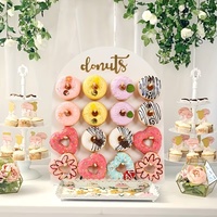 Support de présentation en bois pour beignets, idéal pour les décorations de baby shower, les mariages et les anniversaires