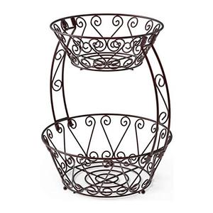 Luxurious Style Fruit <b>Storage</b> Container <b>Basket</b> <b>With</b> Best Quality <b>Black</b> Finished Kitchen Counter Tabletop Decor Iron Wire Fruit - Product Image 4