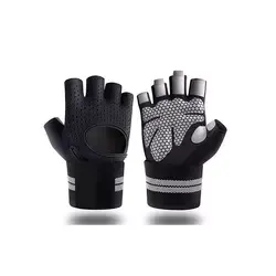Gants de gym personnalisés avec support de poignet pour hommes femmes gants d'haltérophilie rembourrés paume gants d'entraînement de fitness exercice - Product Image 2