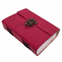 Couleur rose plaine couverture en cuir véritable fait à la main Vintage Journal personnel écriture journal bloc-notes livre d'ombres Journal pour cadeaux