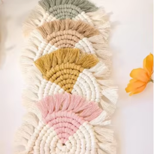 Posavasos de macramé de dos tonos | Decoración DE MESA DE CAFÉ bohemio, tazas, alfombrillas de Bar hechas a mano, alfombrillas de jarrón, manteles individuales para velas, decoración del hogar de primavera - Product Image 1