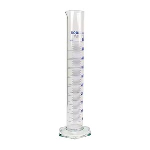 Cilindro graduado de medición con base hexagonal de vidrio de borosilicato transparente de 500ml para laboratorio al por mayor - Product Image 2