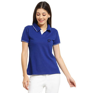 Polo en coton de haute qualité Golf Training & Practice Summer Chemise à manches courtes Couleur unie Fitted Polo Ladies Wear - Product Image 1