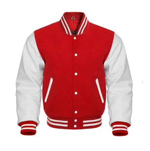 Venta al por mayor de chaquetas con logotipo personalizado para hombre, chaqueta de béisbol informal, abrigo con letras, chaquetas universitarias de algodón unisex - Product Image 1