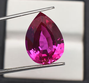 Zafiro rosa de laboratorio de 18X13mm, 15,55 quilates, piedra preciosa facetada suelta cortada en Pera, corindón hecho por el hombre, Gema rosa - Product Image 4