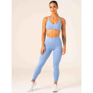 Durable personnalisé bleu NKD taille haute Scrunch Leggings profilé dos ceinture et vêtements actifs mode Gym Leggings pour les femmes - Product Image 4