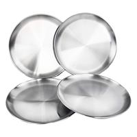 Assiettes rondes en aluminium de haute qualité, ensemble d'assiettes rondes en aluminium pour les plats, les collations, les desserts pour la décoration du salon